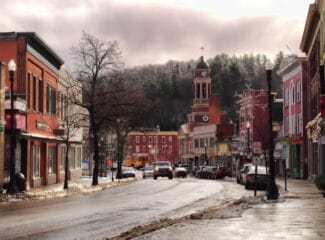 small village in winter