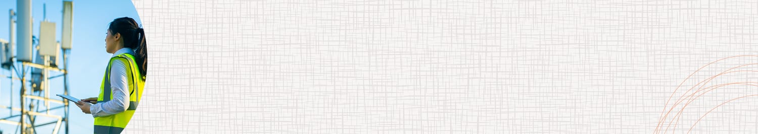 Engineer working at a telecommunications tower