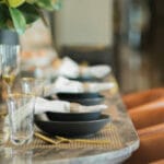 close up of place settings at a nice restaurant