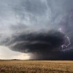 photo of powerful supercell thunderstorm